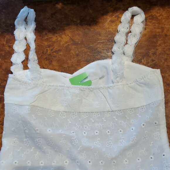 White Floral Lace Womens Top - Picture 3 of 7